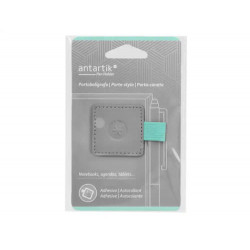 PORTABOLIGRAFO AUTOADHESIVO ANTARTIK PARA CUADERNO NOTE CON ELASTICO HASTA 15 MM GROSOR 80 MM GRIS Y