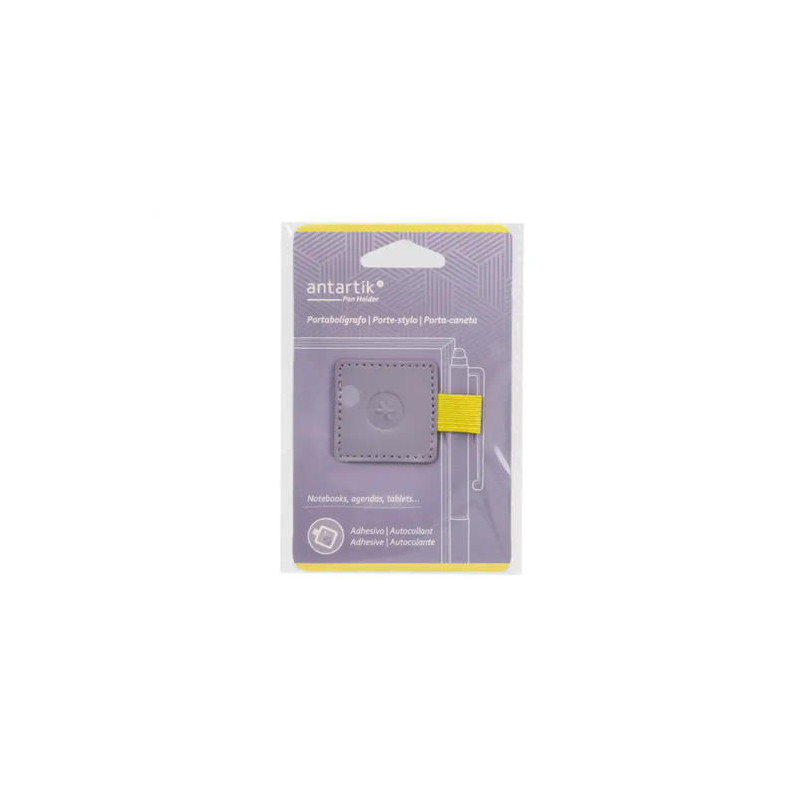 PORTABOLIGRAFO AUTOADHESIVO ANTARTIK PARA CUADERNO NOTE CON ELASTICO HASTA 15 MM GROSOR 80 MM MORADO