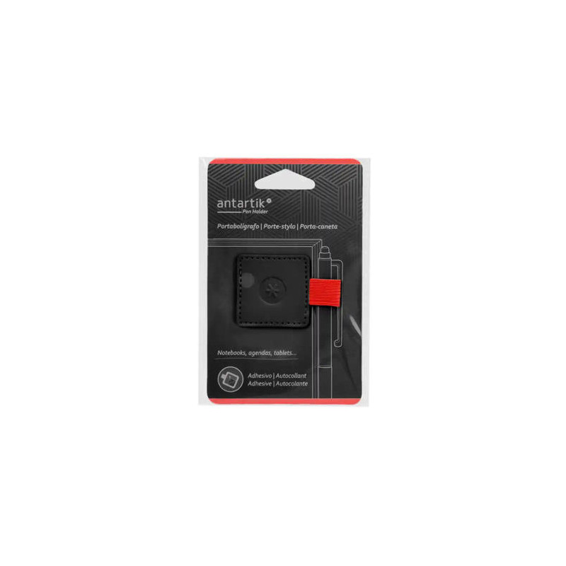 PORTABOLIGRAFO AUTOADHESIVO ANTARTIK PARA CUADERNO NOTE CON ELASTICO HASTA 15 MM GROSOR 80 MM NEGRO 