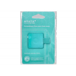 PORTABOLIGRAFO AUTOADHESIVO ANTARTIK PARA CUADERNO NOTE CON ELASTICO HASTA 15 MM GROSOR 80 MM TURQUE