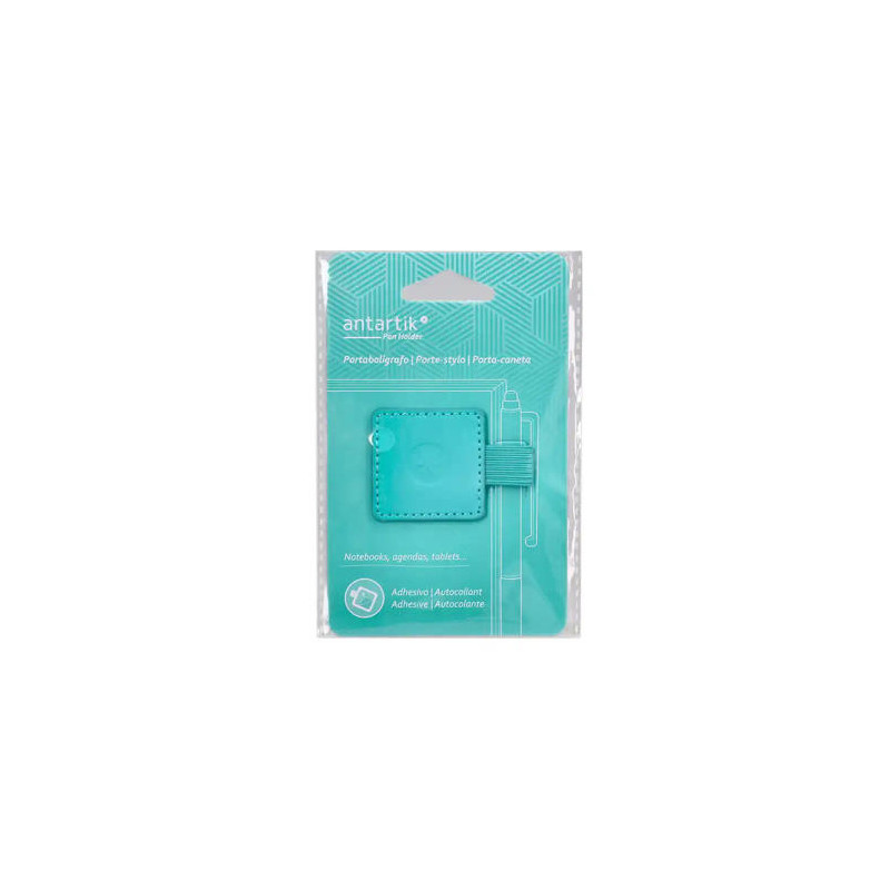 PORTABOLIGRAFO AUTOADHESIVO ANTARTIK PARA CUADERNO NOTE CON ELASTICO HASTA 15 MM GROSOR 80 MM TURQUE