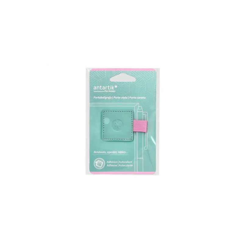PORTABOLIGRAFO AUTOADHESIVO ANTARTIK PARA CUADERNO NOTE CON ELASTICO HASTA 15 MM GROSOR 80 MM TURQUE