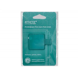 PORTABOLIGRAFO AUTOADHESIVO ANTARTIK PARA CUADERNO NOTE CON ELASTICO HASTA 15 MM GROSOR 80 MM VERDE 