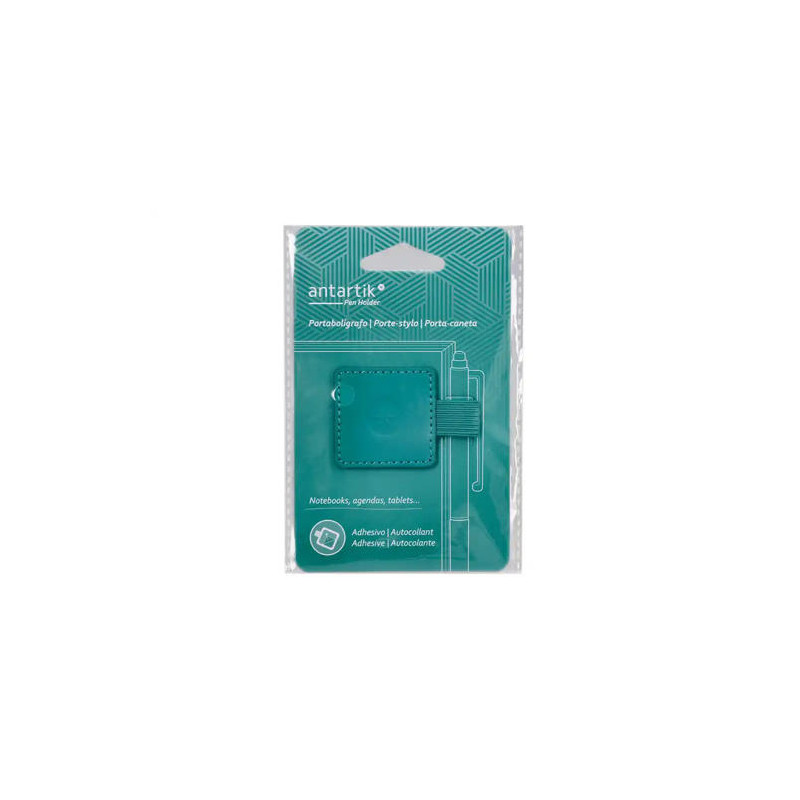 PORTABOLIGRAFO AUTOADHESIVO ANTARTIK PARA CUADERNO NOTE CON ELASTICO HASTA 15 MM GROSOR 80 MM VERDE 