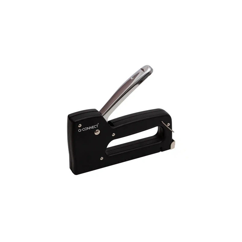 GRAPADORA Q-CONNECT CLAVADORA MANUAL LIGERA CON CUERPO DE PLASTICO RESISTENTE COLOR NEGRO USA GRAPAS