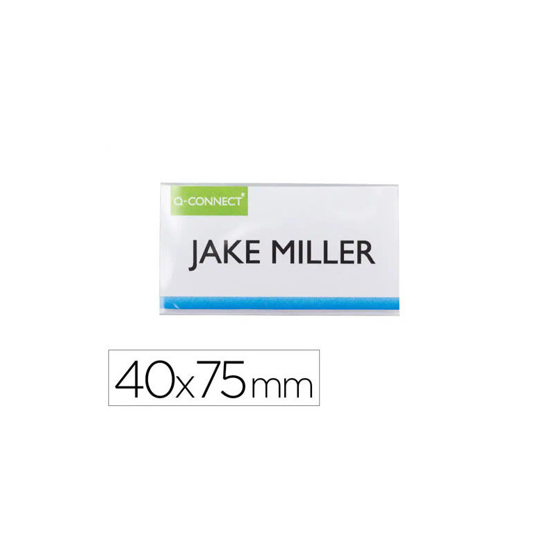 IDENTIFICADOR Q-CONNECT KF14137 CON CLIP MAGNETICO APERTURA SUPERIOR 40X75 MM IDENTIFICADOR Q-CONNECT KF14137 CON CLIP MAGNETICO APERTURA SUPERIOR 40X75 MM