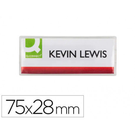 IDENTIFICADOR Q-CONNECT KF14139 CON CLIP MAGNETICO APERTURA SUPERIOR 75X28 MM IDENTIFICADOR Q-CONNECT KF14139 CON CLIP MAGNETICO APERTURA SUPERIOR 75X28 MM