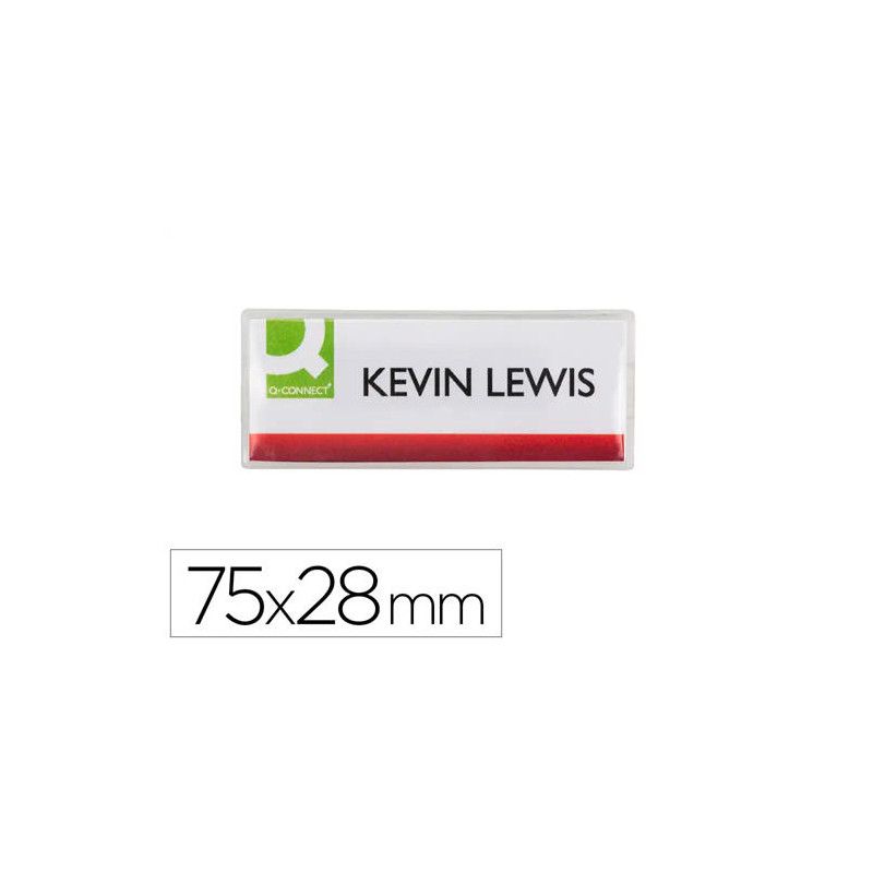 IDENTIFICADOR Q-CONNECT KF14139 CON CLIP MAGNETICO APERTURA SUPERIOR 75X28 MM IDENTIFICADOR Q-CONNECT KF14139 CON CLIP MAGNETICO APERTURA SUPERIOR 75X28 MM