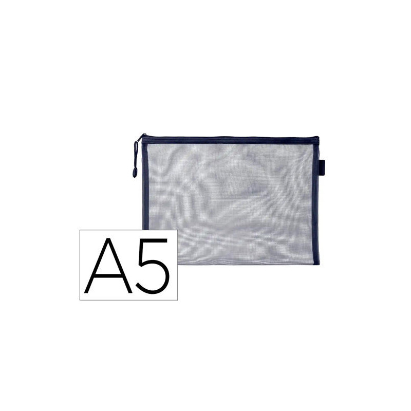 BOLSA ZIPPER BAG LIDERPAPEL POLIESTER TRANSPIRABLE MULTIUSOS DIN A5 AZUL MARINO