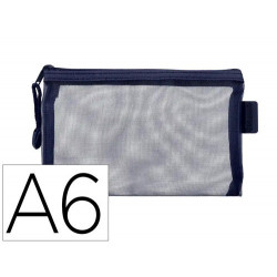 BOLSA ZIPPER BAG LIDERPAPEL POLIESTER TRANSPIRABLE MULTIUSOS DIN A6 AZUL MARINO
