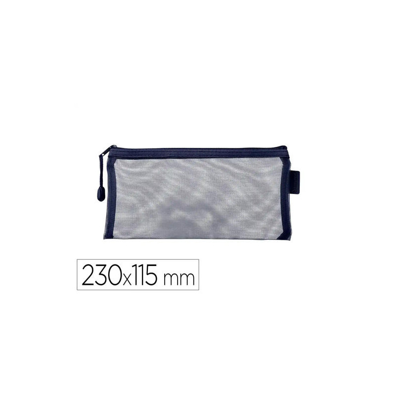BOLSA ZIPPER BAG LIDERPAPEL POLIESTER TRANSPIRABLE MULTIUSOS TICKET 230X115 MM AZUL MARINO