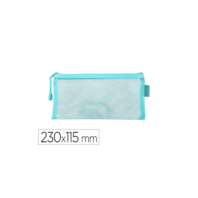 BOLSA ZIPPER BAG LIDERPAPEL POLIESTER TRANSPIRABLE MULTIUSOS TICKET 230X115 MM AZUL PASTEL