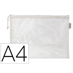 BOLSA ZIPPER BAG LIDERPAPEL POLIESTER TRANSPIRABLE MULTIUSOS DIN A4 BLANCO