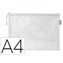 BOLSA ZIPPER BAG LIDERPAPEL POLIESTER TRANSPIRABLE MULTIUSOS DIN A4 BLANCO