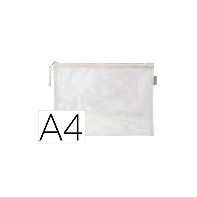 BOLSA ZIPPER BAG LIDERPAPEL POLIESTER TRANSPIRABLE MULTIUSOS DIN A4 BLANCO