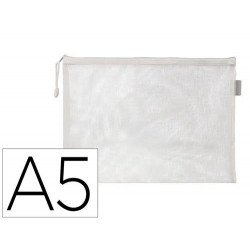 BOLSA ZIPPER BAG LIDERPAPEL POLIESTER TRANSPIRABLE MULTIUSOS DIN A5 BLANCO