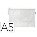 BOLSA ZIPPER BAG LIDERPAPEL POLIESTER TRANSPIRABLE MULTIUSOS DIN A5 BLANCO