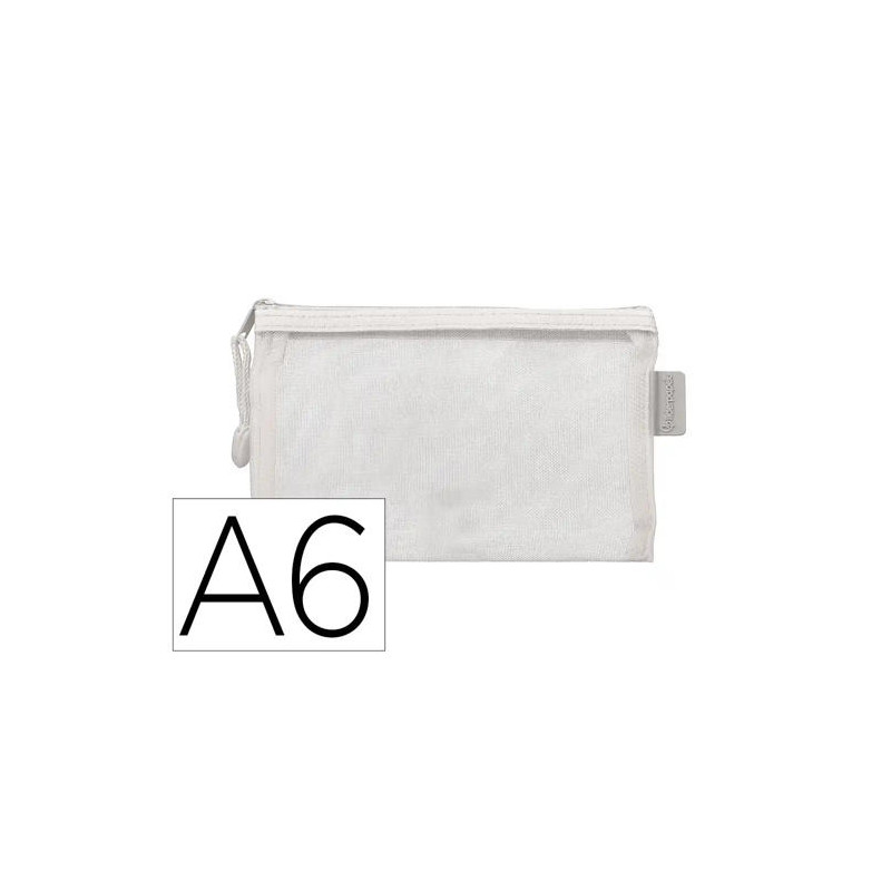 BOLSA ZIPPER BAG LIDERPAPEL POLIESTER TRANSPIRABLE MULTIUSOS DIN A6 BLANCO