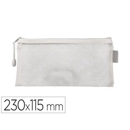 BOLSA ZIPPER BAG LIDERPAPEL POLIESTER TRANSPIRABLE MULTIUSOS TICKET 230X115 MM BLANCO