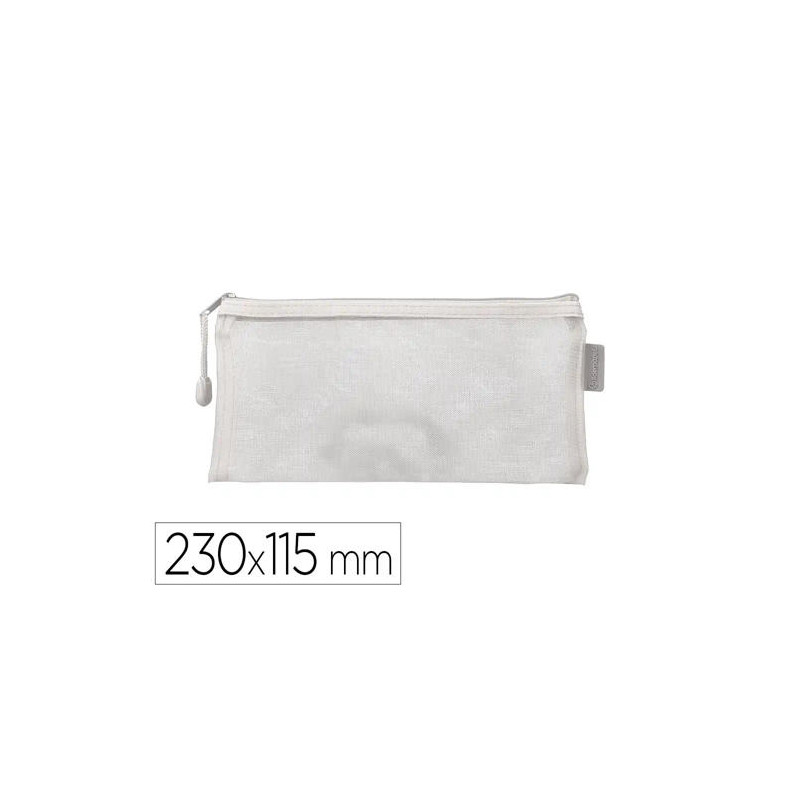 BOLSA ZIPPER BAG LIDERPAPEL POLIESTER TRANSPIRABLE MULTIUSOS TICKET 230X115 MM BLANCO