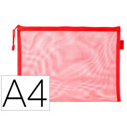 BOLSA ZIPPER BAG LIDERPAPEL POLIESTER TRANSPIRABLE MULTIUSOS DIN A4 ROJO