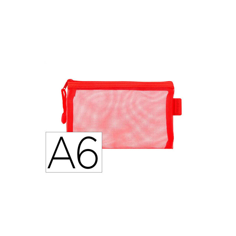 BOLSA ZIPPER BAG LIDERPAPEL POLIESTER TRANSPIRABLE MULTIUSOS DIN A6 ROJO