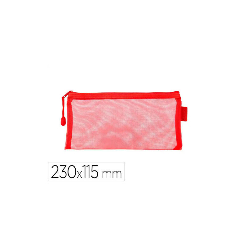 BOLSA ZIPPER BAG LIDERPAPEL POLIESTER TRANSPIRABLE MULTIUSOS TICKET 230X115 MM ROJO
