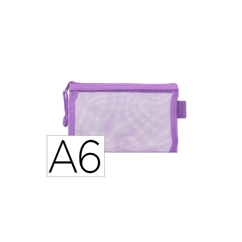 BOLSA ZIPPER BAG LIDERPAPEL POLIESTER TRANSPIRABLE MULTIUSOS DIN A6 MORADO PASTEL
