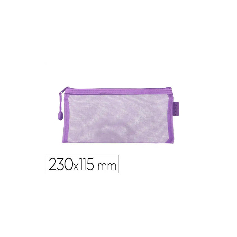BOLSA ZIPPER BAG LIDERPAPEL POLIESTER TRANSPIRABLE MULTIUSOS TICKET 230X115 MM MORADO PASTEL
