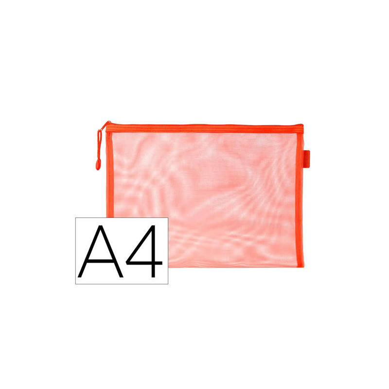 BOLSA ZIPPER BAG LIDERPAPEL POLIESTER TRANSPIRABLE MULTIUSOS DIN A4 NARANJA