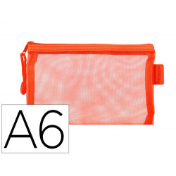 BOLSA ZIPPER BAG LIDERPAPEL POLIESTER TRANSPIRABLE MULTIUSOS DIN A6 NARANJA