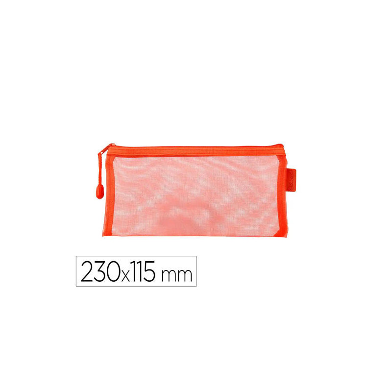 BOLSA ZIPPER BAG LIDERPAPEL POLIESTER TRANSPIRABLE MULTIUSOS TICKET 230X115 MM NARANJA