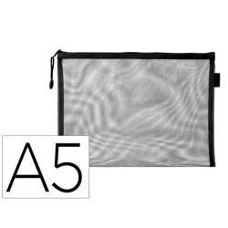 BOLSA ZIPPER BAG LIDERPAPEL POLIESTER TRANSPIRABLE MULTIUSOS DIN A5 NEGRO