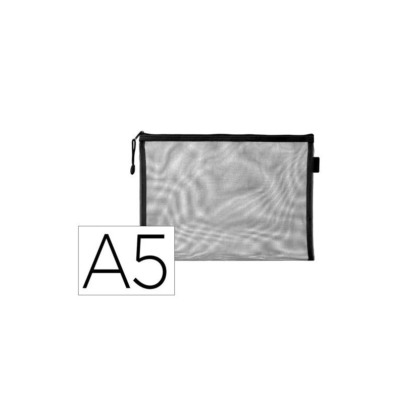 BOLSA ZIPPER BAG LIDERPAPEL POLIESTER TRANSPIRABLE MULTIUSOS DIN A5 NEGRO