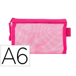 BOLSA ZIPPER BAG LIDERPAPEL POLIESTER TRANSPIRABLE MULTIUSOS DIN A6 ROSA