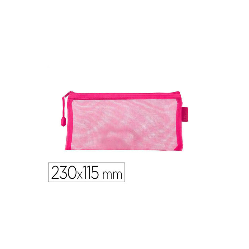 BOLSA ZIPPER BAG LIDERPAPEL POLIESTER TRANSPIRABLE MULTIUSOS TICKET 230X115 MM ROSA
