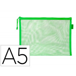 BOLSA ZIPPER BAG LIDERPAPEL POLIESTER TRANSPIRABLE MULTIUSOS DIN A5 VERDE PASTEL