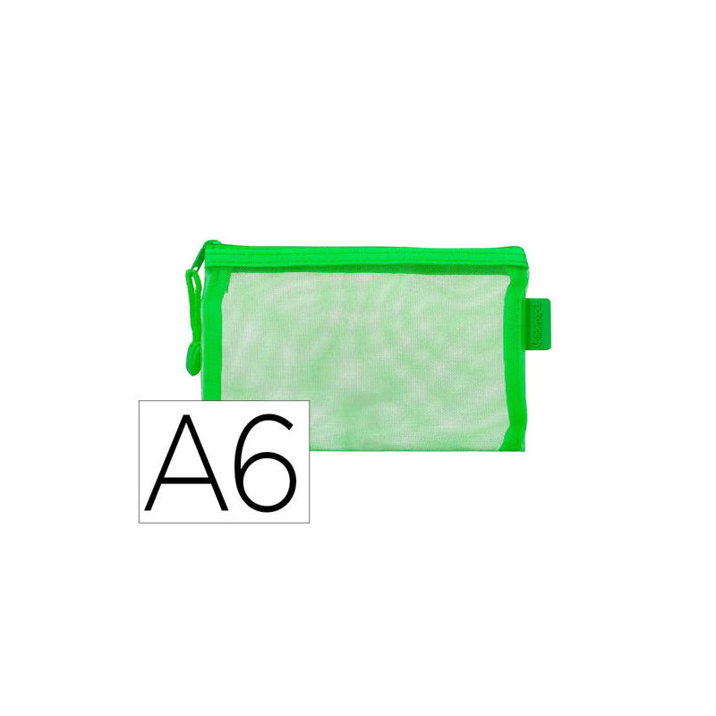 BOLSA ZIPPER BAG LIDERPAPEL POLIESTER TRANSPIRABLE MULTIUSOS DIN A6 VERDE PASTEL