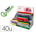BOLSA ZIPPER BAG LIDERPAPEL POLIESTER TRANSPIRABLE MULTIUSOS EXPOSITOR DE 40 UNIDADES TAMA¥OS Y COLO