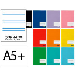 LIBRETA LIDERPAPEL SMART A5 PLUS 32 HOJAS 75G/M2 PAUTA 5 2.5MM CON MARGEN
