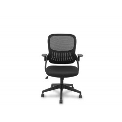 SILLA DE OFICINA PYC OPTI544 RESPALDO MALLA ASIENTO TELA NEGRO BRAZOS ABATIBLES MECANISMO BASCULANTE