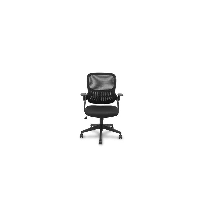 SILLA DE OFICINA PYC OPTI544 RESPALDO MALLA ASIENTO TELA NEGRO BRAZOS ABATIBLES MECANISMO BASCULANTE
