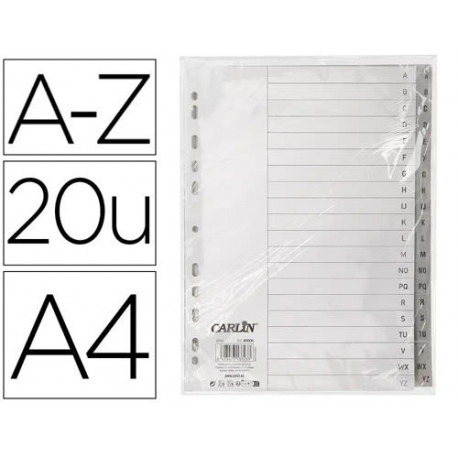 SEPARADOR ALFABETICO CARLIN PLASTICO A-Z DIN A4 MULTITALADRO