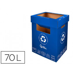 CONTENEDOR PAPELERA RECICLAJE LIDERPAPEL CARTON RECICLADO PARA PAPEL Y CARTON 450X350X650 MM 70 LITR