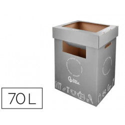 CONTENEDOR PAPELERA RECICLAJE LIDERPAPEL CARTON RECICLADO PARA RESTOS NO RECICLABLES 70 LITROS 450X3