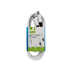 CABLE USB-C A USB-C Q-CONNECT PVC LONGITUD 1M BLANCO