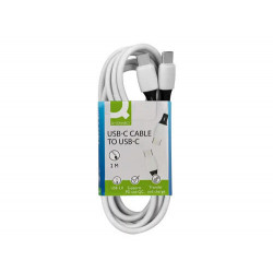 CABLE USB-C A USB-C Q-CONNECT PVC LONGITUD 2M BLANCO