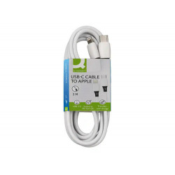CABLE USB-C A APPLE Q-CONNECT PVC LONGITUD 2M BLANCO