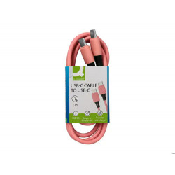 CABLE USB-C A USB-C Q-CONNECT PVC LONGITUD 1M ROSA