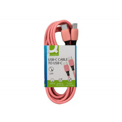 CABLE USB-C A USB-C Q-CONNECT PVC LONGITUD 2M ROSA